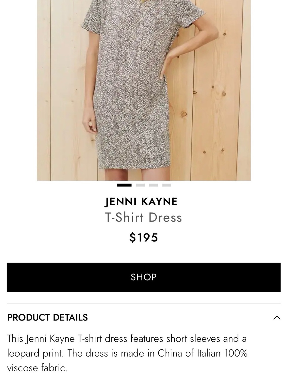 Jenni Kayne Black Leopard-Print T-Shirt Dress NWT